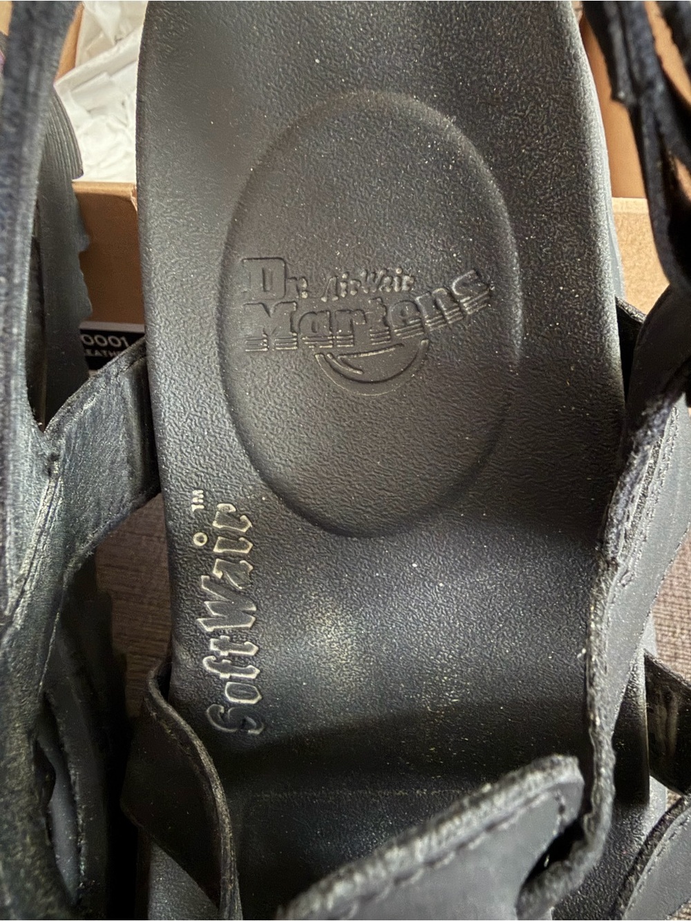 Womens DR MARTENS Air Wair Yelena Sandals Black Size 10 Hydro Leather - Picture 9 of 14